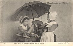 CPA Fantaisie Enfants Marchande de maree Poissons