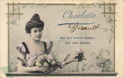 VINTAGE POSTCARD Fantasy First name Charlotte