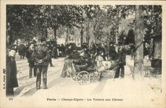 CPA Chevre Paris Champs Elysees Les voitures aux chevres TOP