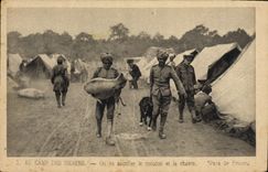 VINTAGE POSTCARD With the camp of the Indians Sheep and the goat