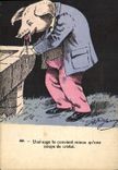 VINTAGE POSTCARD Fantasy Illustrator Pig Jarry Pig