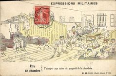VINTAGE POSTCARD Militaria Being of room