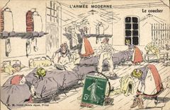 CPA Militaria Le coucher 