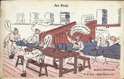 VINTAGE POSTCARD Militaria With the loan