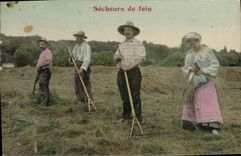 CPA Folklore Secheurs de foin