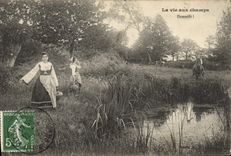 CPA Folklore La vie au champs Bonsoir