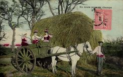 CPA Folklore En route pour les champs