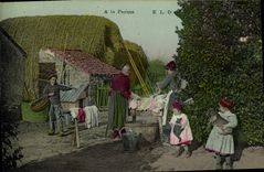 CPA Folklore A la ferme 