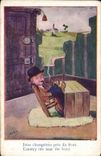 VINTAGE POSTCARD Fantasy Tobacco Child Cigar