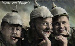 CPA Fantaisie Tabac Cigare Soldat Militaria