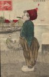 VINTAGE POSTCARD Fantasy Tobacco Child Cigar (drawing with the hand) Rooker