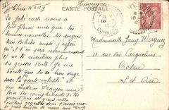 VINTAGE POSTCARD rustic Coach Auvergne Oxen