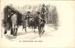 CPA Attelage Le Tout Paris au bois Chevaux Paris