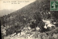 CPA Attelage La Sainte Baume Arrivee des touristes Chevaux 