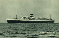 VINTAGE POSTCARD Boat Steamer Mixed Company of Navigation Co Touache Steamer El Djezair