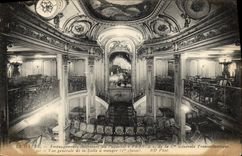 VINTAGE POSTCARD Boat Steamer Le Havre interior Installations of the Steamer France of the Transatlantic General Co