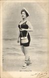 VINTAGE POSTCARD Fantasy Woman Bathing suit Bather