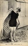 VINTAGE POSTCARD Fantasy Woman Bathing suit After the bath