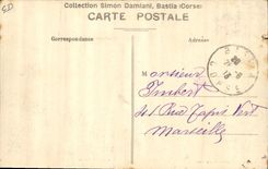 La mula Córcega estándar del asno de Córcega de la POSTAL de la VENDIMIA de los alrededores de los niños de los sopletes de Ahaccio REMATA