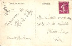 Vuelta santa de Mule Ile de Ré Martin del asno de la POSTAL de la VENDIMIA de los campos un asno en traseros