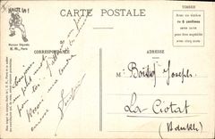 VINTAGE POSTCARD Militaria dreams of a man of the class the departure of the train of the class