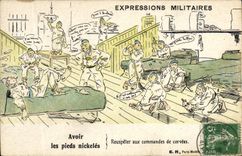 VINTAGE POSTCARD Militaria To have the feet nickel