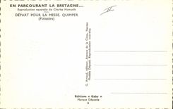 CPA Folklore Charles Homualk Depart pour la messe Quimper 