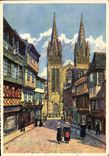 VINTAGE POSTCARD Quimper the cathedral