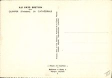 VINTAGE POSTCARD Quimper the cathedral