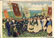 CPA Folklore Charles Homualk Sainte Anne La Palud Procession de pardon
