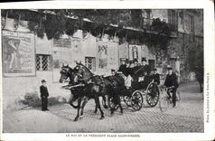 CPA President de la Republique Le roi et le President Place Saint Pierr