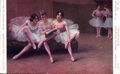CPA Danse Salon de 1914 Mme Fanny Fleury Avant la lecon