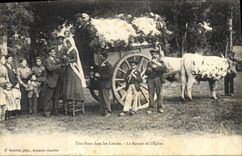 VINTAGE POSTCARD Coach a wedding in the Moors the return of the church Oxen Marriage
