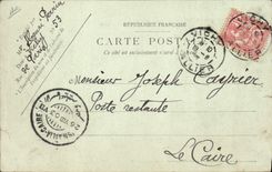 Alrededores del coche de la POSTAL de la VENDIMIA del camino de Vichy del paso de Malevaux de los caballos de un vado