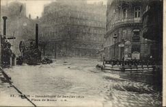 CPA Paris Crue de la Seine 29 janvier 1910 Place de Rome Pompes d'epuisement
