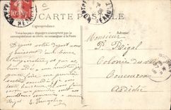 VINTAGE POSTCARD Locomotive Peasants