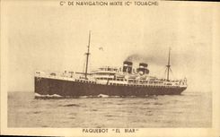 CPA Bateau Paquebot Cie de Navigation Mixte Cie Touache El Biar 