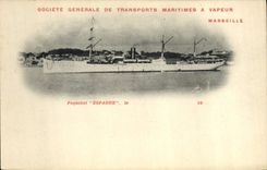 CPA Bateau Paquebot Transports maritimes a vapeur Marseille Espagne