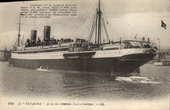 VINTAGE POSTCARD Boat Steamer Spain of the Transatlantic General Co