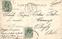 CPA Bateau Paquebot Espagne Cie France Amerique par grosse mer