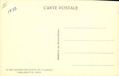 VINTAGE POSTCARD Boat Mixed Steamer Co of Navigation El Biat Co Touache