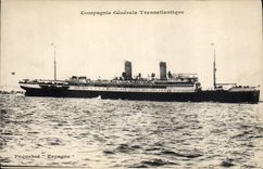 VINTAGE POSTCARD Boat Transatlantic General Steamer Co