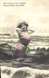 CPA Maillot de Bain Folklore Femme 