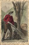 CPA Ours Pyrenees Chasseur d'ours Vallee d'Ossau Chasse