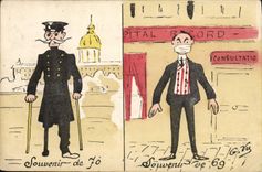 CPA Fantaisie Illustrateur Souvenir de 70 Souvenir de 69