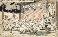 CPA Militaria Les suites d'une indigestion de fayots 