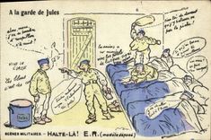 VINTAGE POSTCARD Militaria With the Jules guard