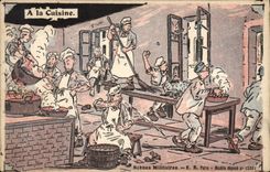 CPA Militaria A la cuisine 