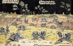 CPA Militaria Ecole des lapins