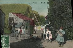 CPA Folklore a la ferme